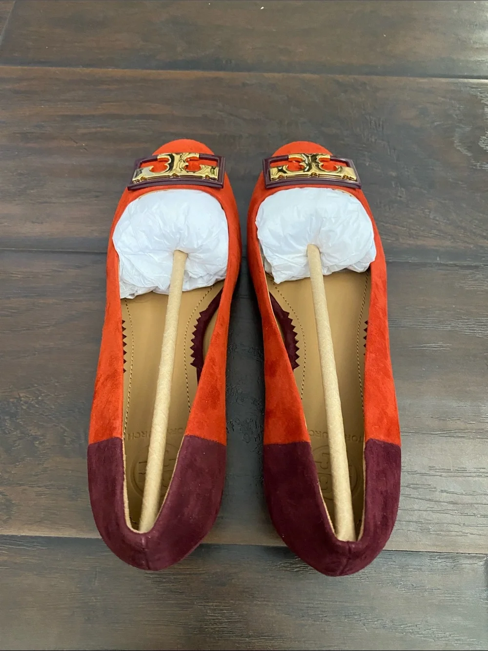 New with box Tory Burch Gigi 20MM Toe flat heeled suede women’s size 5.5 M